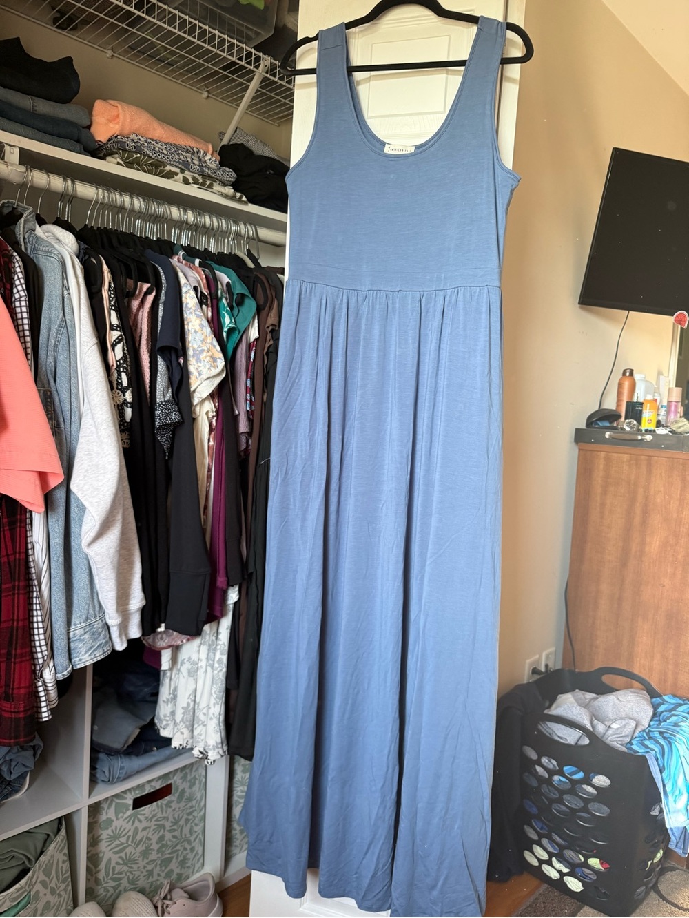 NWT American Tall Sleeveless Blue Maxi Dress - Casual Tank Style